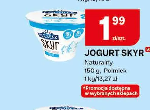 Jogurt Skyr naturalny Polmlek promocja w Chorten
