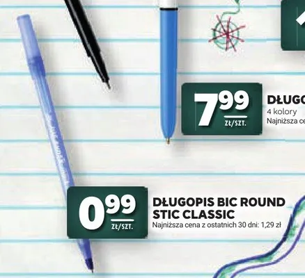 Długopis BIC Round Stic Classic promocja w Stokrotka