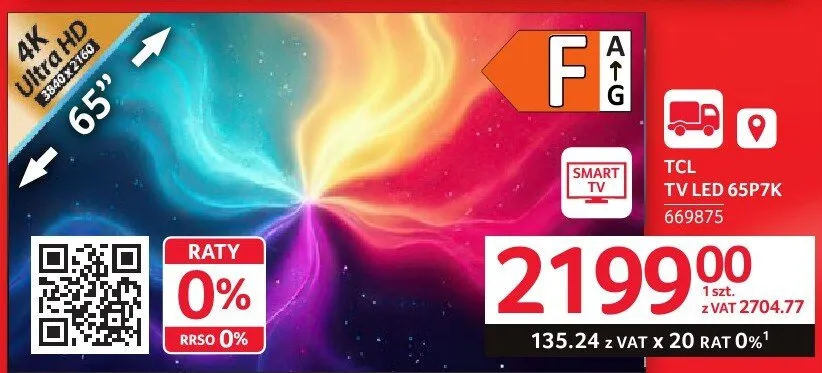 Telewizor TCL LED 65P7K promocja w Selgros