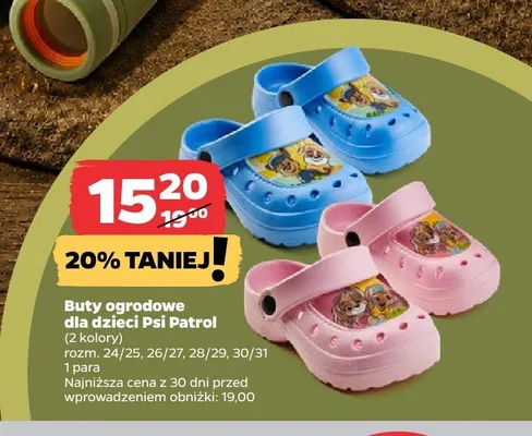 Buty ogrodowe dla dzieci Psi Patrol promocja w Netto