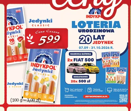 Parówki Jedynki Classic Indykpol promocja w CEZAR Delikatesy
