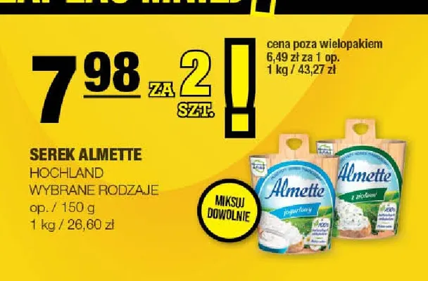 Serek Almette z ziołami promocja w SPAR