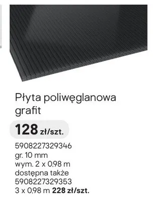 Płyta poliwęglanowa grafit promocja w Castorama