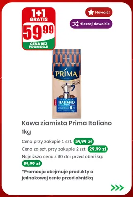 Kawa ziarnista Prima Italiano promocja w Dino