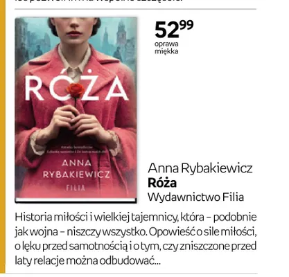 Książka Róża Anna Rybakiewicz oprawa miękka promocja w Empik