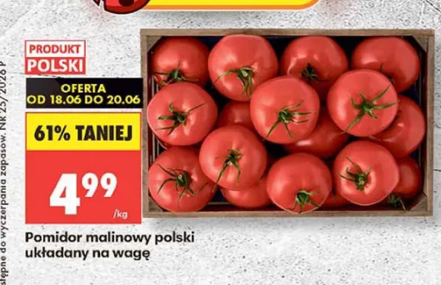 Pomidor malinowy polski układany na wagę promocja w Biedronka