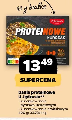 Danie proteinowe kurczak w sosie brokułowym U Jędrusia promocja w Netto