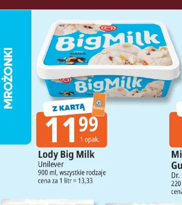 Lody Big Milk promocja w Leclerc