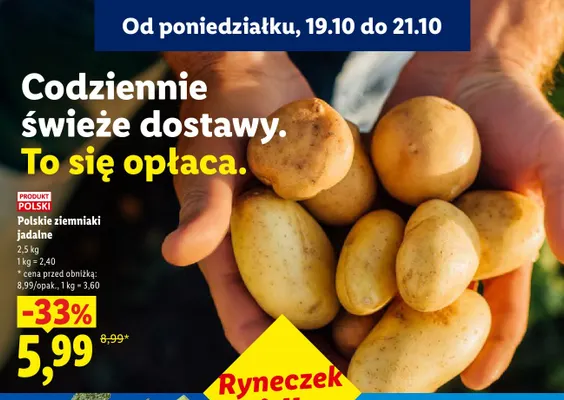 Ziemniaki polskie jadalne Ryneczek Lidla promocja w Lidl