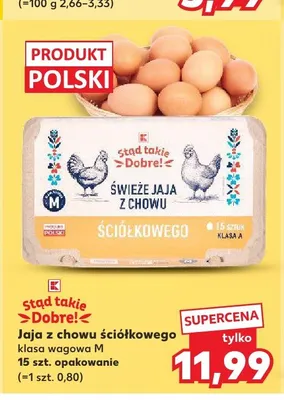 Jaja z chowu ściółkowego Stąd takie Dobre! klasa M promocja w Kaufland
