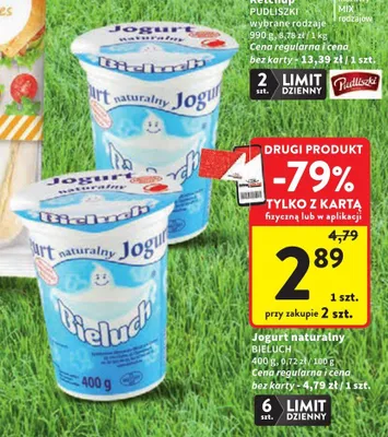 Jogurt naturalny Bieluch promocja w Intermarche