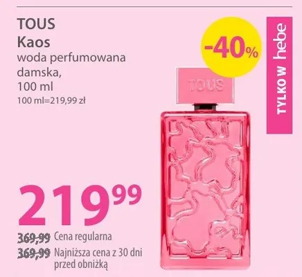 Kaos woda perfumowana damska promocja w Hebe
