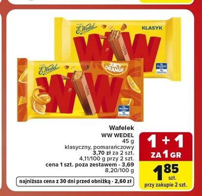 Wafelek WW E.Wedel pomarańczowy promocja w Carrefour Market