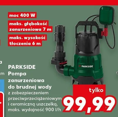 Pompa zanurzeniowa do brudnej wody Parkside promocja w Kaufland