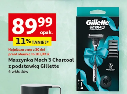 Maszynka Mach 3 Charcoal z podstawką promocja w Auchan