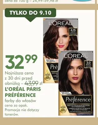 Farba do włosów L'Oréal Paris Préférence 3,0 Brasilia promocja w Super-Pharm