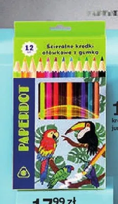 Kredki ołówkowe ścieralne z gumką Paperdot promocja w Empik