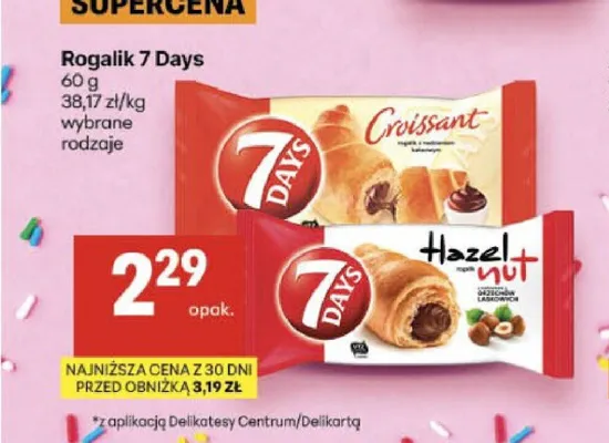 Rogalik 7 Days Croissant Hazelnut promocja w Delikatesy Centrum