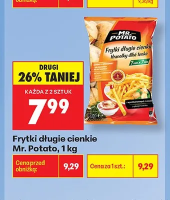 Frytki długie cienkie Mr. Potato promocja w Biedronka