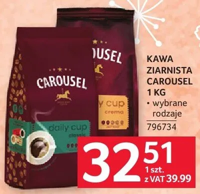 Kawa ziarnista CAROUSEL 1 KG promocja w Selgros