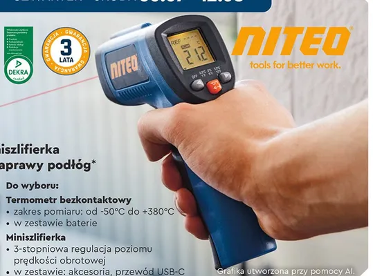 Termometr bezkontaktowy Niteo promocja w Biedronka
