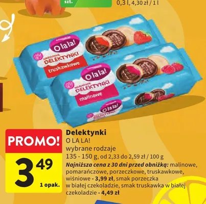 Ciastka Delektynki truskawkowe O La La! promocja w Intermarche