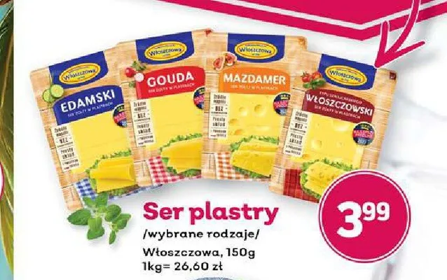 Ser Gouda w plastrach Włoszczowa promocja w Bliski