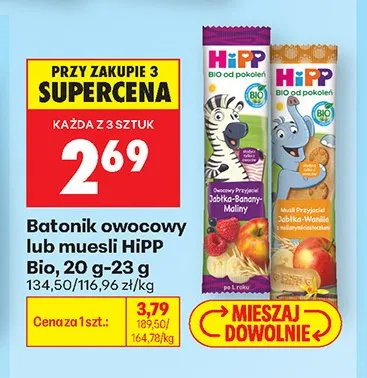 Batonik muesli HiPP Bio Jabłka-Wanilia promocja w Biedronka