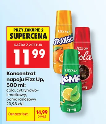 Koncentrat napoju Fizz Up pomarańczowy promocja w Biedronka