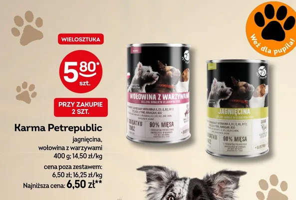 Karma Petrepublic wołowina z warzywami 400g promocja w Żabka