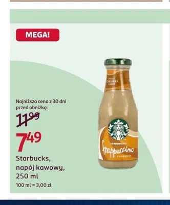 Napój kawowy Starbucks Frappuccino Caramel promocja w Rossmann