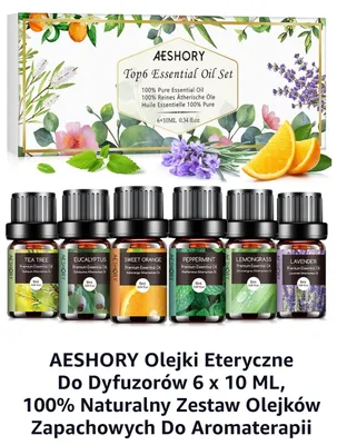 Zestaw olejków eterycznych do dyfuzorów Aeshory promocja w Amazon