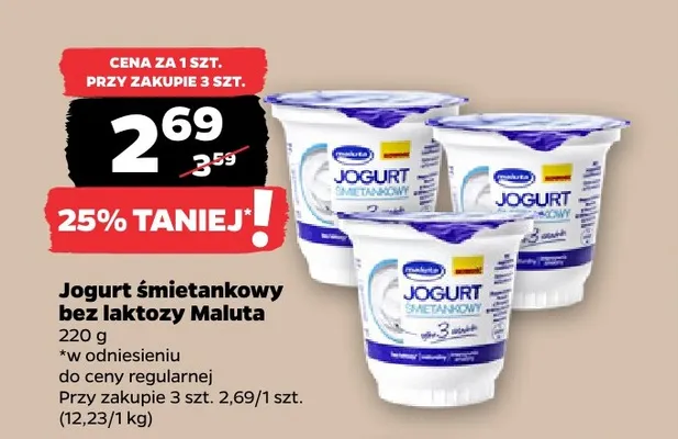 Jogurt śmietankowy bez laktozy Maluta promocja w Netto