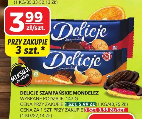 Ciastka szampańskie Mondelez różne rodzaje promocja w Top Market