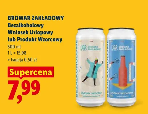 Piwo Zakładowy Bezalkoholowy Wniosek Urlopowy promocja w Lidl