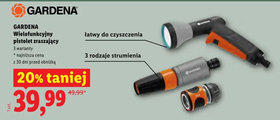 Wielofunkcyjny pistolet zraszający Gardena promocja w Lidl