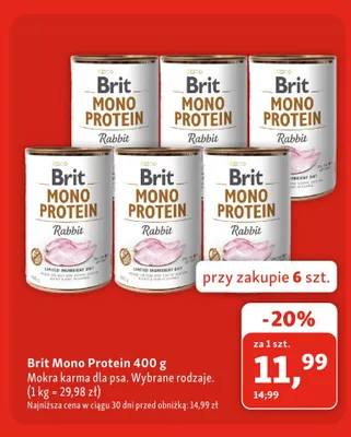 Mokra karma dla psa Brit Mono Protein promocja w MAXI ZOO