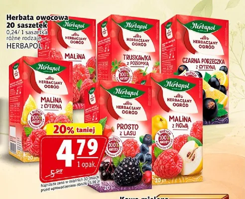 Herbata owocowa Malina Herbapol promocja w Prim Market