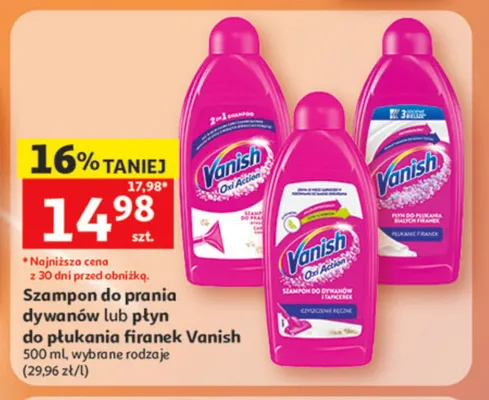 Płyn do płukania firanek Vanish promocja w Auchan