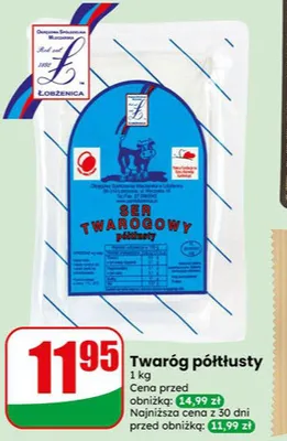 Twaróg półtłusty OSM Łobżenica promocja w Dino