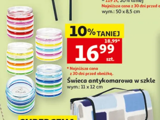 Świeca antykomarowa w szkle 11x12cm promocja w Auchan