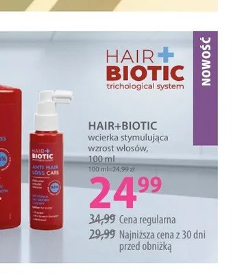 Wcierka stymulująca wzrost włosów Hair+Biotic promocja w Hebe