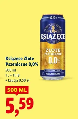 Piwo Złote Pszeniczne 0,0% 500ml promocja w Lidl