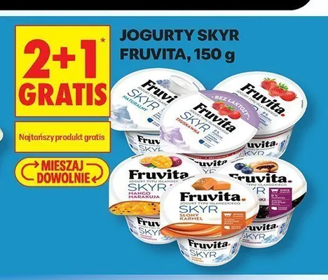 Jogurt typu islandzkiego Skyr Fruvita słony karmel promocja w Biedronka