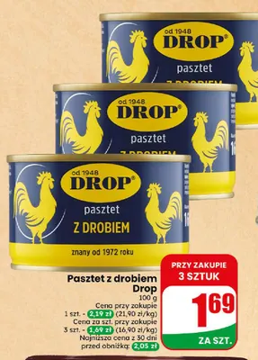 Pasztet z drobiem Drop promocja w Dino