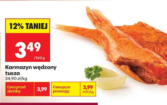 Karmazyn wędzony tusza promocja w Biedronka
