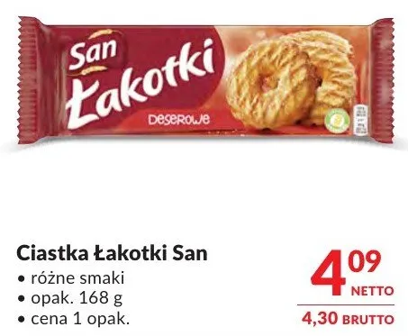 Ciastka Łakotki San różne smaki promocja w Makro
