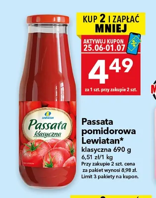 Passata pomidorowa Lewiatan klasyczna promocja w LEWIATAN