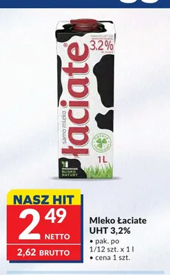 Mleko UHT Łaciate 3,2% promocja w Makro