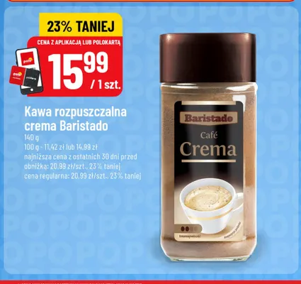 Kawa rozpuszczalna crema Baristado promocja w POLOmarket